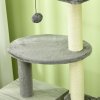 PawHut Cat Tower with Litter Box Enclosure, Cat Tree for Indoor Cats with Cat House, Scratching Post, Hammock, Grey