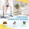 HOMCOM Height Adjustable Gymnastics Horizontal Bar For Kids Home Gym Training Children Junior Kip High Bar Fitness, Blue