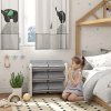 AIYAPLAY Kids Toy Storage Units, 3 Tier Toys Storage Organiser with 6 Storage Boxes, for Bedroom, Playroom, Nursery, 76 x 37 x 60cm, Grey