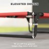 PawHut Raised Dog Bed, Portable Elevated Pet Cot with Breathable Mesh for Indoor Outdoor, for Small Medium Dogs, 75 x 51 x 18 cm, Red