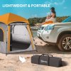 Outsunny Instant Pop Up Camping Tent, 2/3/4 Person Easy Setup Dome Family Tent with Vestibule, Rainfly, 4 Mesh Windows & 2 Doors, Hexagonal Design, Waterproof & UV Protected, Light Grey