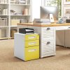 Vinsetto Lockable File Cabinet with 3 Drawers, Vertical Office Drawer for A4, Letter, Legal Size, Anti-tilt Design, Pre-Assembled Body, Yellow