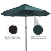 Outsunny 4.6m Large Garden Parasol Double-Sided Sun Umbrella Patio Market Canopy Shade Outdoor Dark Green - NO BASE