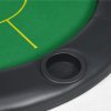 SPORTNOW Foldable Poker Mat for 10 Players, Oval Poker Table Top with Cup Holders, Portable Poker Table Cloth with Carrying Bag, 180 x 90cm - Green