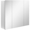 kleankin Bathroom Medicine Cabinet with Mirror, Wall Mounted Bathroom Mirror Cabinet with 3 Doors, Adjustable Shelves, White