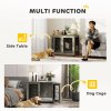 PawHut Dog Crate Furniture, Dog Cage with Soft Washable Cushion, Furniture-Style Pet Kennel Indoor House End Side Table for Small Medium Large Breeds, 100 x 60 x 73.5 cm, Grey