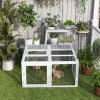 PawHut 48 Inch Rabbit Hutch Rabbit Run Small Animal Guinea Pig House Bunny Cage Hideaway Outdoor with Openable Roof Grey