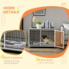 PawHut Dog Crate Furniture, Indoor Dog Kennel Side End Table w/ Soft Washable Cushion, Lockable Door, for Small and Medium Dogs