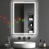 HOMCOM Bluetooth Bathroom Mirror with LED Lights, Illuminated Backlit Wall Mounted Vanity Mirror with 3 Colours Dimmable, Demister Pad, Memory Function, Touch Sensor, IP44