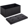 HOMCOM Folding Faux Leather Storage Cube Ottoman Bench Seat PU Rectangular Footrest Stool Box 
