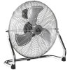 HOMCOM 20 Inches Chrome Metal Floor Fan, High Velocity 3-Speed Home Gym with Adjustable Head, Portable Desk & Table Fan Air Circulator for Home Office, Powerful Airflow, Quiet Operation