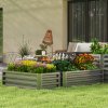 Outsunny Set of 2 Raised Garden Bed, Outdoor Planter Box with Galvanised Steel Frame for Growing Vegetables, Flowers and Herbs, 110 x 50 x 30cm, Dark Grey