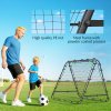 HOMCOM Double-Sided Football Rebounder Net, Football Rebound Net Target Goal with Five Adjustable Angles, Black