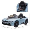 HOMCOM BMW I8 Coupe Licensed 6V Electric Car for Kids with Parent Remote Control, Kids' Electric Ride-on with Suspension Wheels, MP3, Music, Horn, LED Lights, for 3-8 Years Old, Blue