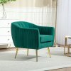 HOMCOM Velvet Tub chair, Luxury Accent Chair with Golden Metal Leg, Comfy Upholstered Armchair with Thick Padded Seat for Living Room