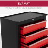 HOMCOM Steel 5-Drawer Tool Storage Cabinet Lockable with Wheels Handle 2 Keys Garage Equipment Trolley Home Work DIY Workshop Chest Red