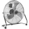 HOMCOM 16 Inches Chrome Metal Floor Fan, High Velocity 3-Speed Home Gym with Adjustable Head, Portable Desk & Table Fan Air Circulator for Home Office, Powerful Airflow, Quiet Operation