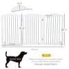 PawHut Foldable Dog Gate, Freestanding Pet Gate, Dog Barrier with Two Support Feet, for Doorways, Stairs, Halls - White
