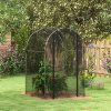 Outsunny Fruit Cage Bird Netting, Heavy Duty Fruit and Vegetable Protection Tent with Zipped Door, Anti Bird, Insects, Small Animals, 1.2 x 1.2 x 1.9m, Black
