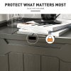 HOMCOM 107L Outdoor Balcony Garden Furniture Storage Box with Lock Hole, Plastic Storage Trunk with Lid and Side Handles, All Weather Resistant Large Chest, Safe and Secure for Patio