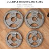 HOMCOM Set of 4 Weight Plate for 2 inch/5cm hole Dumbbell Handle Bar 15kg Dumbbell Plates Barbell Weight 2 x 5kg, 2 x 2.5kg