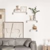 HOMCOM Floating Shelves, Set of 3 Wall Shelf, Shelves for Wall Invisible Mounting, Bedroom Living Room, White