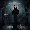 HOMCOM 183cm Life Size Animated Grim Reaper Halloween Decorations Outdoor Indoor, Scary Halloween Animatronics Decor with Sound Touch Activated, Animated Prop with Light Up Eyes for House Garden
