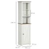 kleankin Tall Bathroom Floor Cabinet, Free Standing Storage Cupboard with Door and Adjustable Shelves for Kitchen, Living Room, White