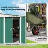 Outsunny 11.3 x 9.2ft Lean to Metal Garden Shed, Outdoor Galvanised Tool Storage House with Double Sliding Doors and 2 Air Vents, Green