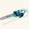 DURHAND Aluminium Chainsaw with Double Brake Protection and Blade Cover, 2000 W, 40 cm, for Wood, Trees and Branches, Blue