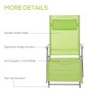 Outsunny Steel Fabric Sun Lounger Outdoor Folding Chaise Lounge Chair Recliner with Portable Design & 7 Adjustable Backrest Positions
