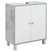 kleankin Under Sink Cabinet, Bathroom Vanity Unit, Storage Cupboard with Adjustable Shelves, White and Grey