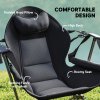 Outsunny Hammock Camping Chair Set of 2, Adjustable Back Swinging Camping Chair Portable Swinging Chair with Cup Holder, Headrest, Padded Seat and Carry Bag for Travel Fishing Hiking, Black