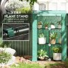 Outsunny 3 Tier Mini Greenhouse with Reinforced PE Cover, Portable Small Greenhouse with Roll-Up Door, 100 x 40 x 150cm, Green