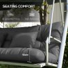 Outsunny Outdoor Seat Cushions Back Cushion with 2 Pillows, Water Repellent Seat Pads for 3-Seater Chair, Swing, Sofa, CUSHIONS ONLY, NO SWING, Charcoal Grey