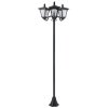 Outsunny 1.8m Traditional Victorian Style 3 Way Head Outdoor Garden Solar Post Lamp Sensor Dimmable LED Lantern Bollard Pathway IP44 - Black