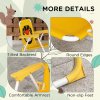 Outsunny Kids Bistro Set Children Table and Chair Set Garden Furniture Lion Themed 4 Pieces w/ Adjustable Parasol, Foldable Chairs for 2-5 Years - Yellow