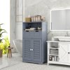 kleankin Bathroom Cabinet with Drawers, Bathroom Storage Cabinet with Louvred Doors, Open Compartment and Adjustable Shelf for Washroom
