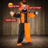 HOMCOM 190cm Life Size Animated Clown Halloween Decorations Outdoor Indoor, Scary Halloween Animatronics Decor with Sound Touch Activated, Red Light Up Eyes, Animated Prop for Haunted House Garden