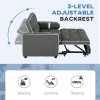 HOMCOM 2 Seater Sofa Bed, Click Clack Pull Out Sofa Bed with Adjustable Backrest and Pillows, 3-in-1 Modern Tufted Settee for Living Room, Bedroom, Guest Room, Charcoal Grey