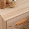 HOMCOM Bedside Table, Bedside Cabinet with 2 Drawers, Nordic Side Table with Wood Legs, Nightstand for Bedroom, Natural