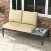 Outsunny 2 Seater Outdoor Seat Cushions, Backrest, Water Repellent Seat Pads for Dining Chair, Swing, Sofa, Beige