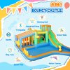 AIYAPLAY Bouncy Castle, Inflatable Bounce House Trampoline with 680W Blower, Water Slide, Splash Pool, Basketball Hoop, Ball Pits, Climbing Wall, Water Gun, Ring Toss, for Kids Outdoor Indoor