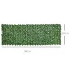 Outsunny 1-Piece Artificial Leaf Hedge Screen Privacy Fence Panel for Garden Outdoor Indoor Decor, Dark Green, 3M x 1M