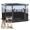 PawHut Dog Pen, Pet Playpen, Portable Foldable Dog Cat Playpen Soft Pet Cage with Storage Bag for Puppies, Rabbits, Kittens, Guinea Pigs, 74 x 60 x 45cm - Grey