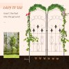 Outsunny Set of 2 Garden Trellis, Metal Trellis for Climbing Plants Support Frames, 45 x 150cm, Scrolls Design