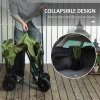 Outsunny 120L Festival Trolley on Wheels, Folding & Compact Camping Trolley Cart with Adjustable Handle for Garden, Beach, Fishing, Green
