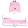 ZONEKIZ Kids Toddler Bed, Safety Rails, Kids Bedroom Furniture for Boys, Girls, Ages 3-6 Years, 143 x 74 x 59cm - Pink
