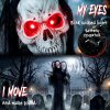 HOMCOM 183cm Life Size Animated Grim Reaper Halloween Decorations Outdoor Indoor, Scary Halloween Animatronics Decor with Sound Touch Activated, Animated Prop with Light Up Eyes for House Garden