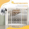 PawHut Pressure Fit Safety Gate for Doorways and Staircases, Dog Gate with Auto Closing Door, Pet Barrier for Hallways with Double Locking, Openings 74-100cm - White